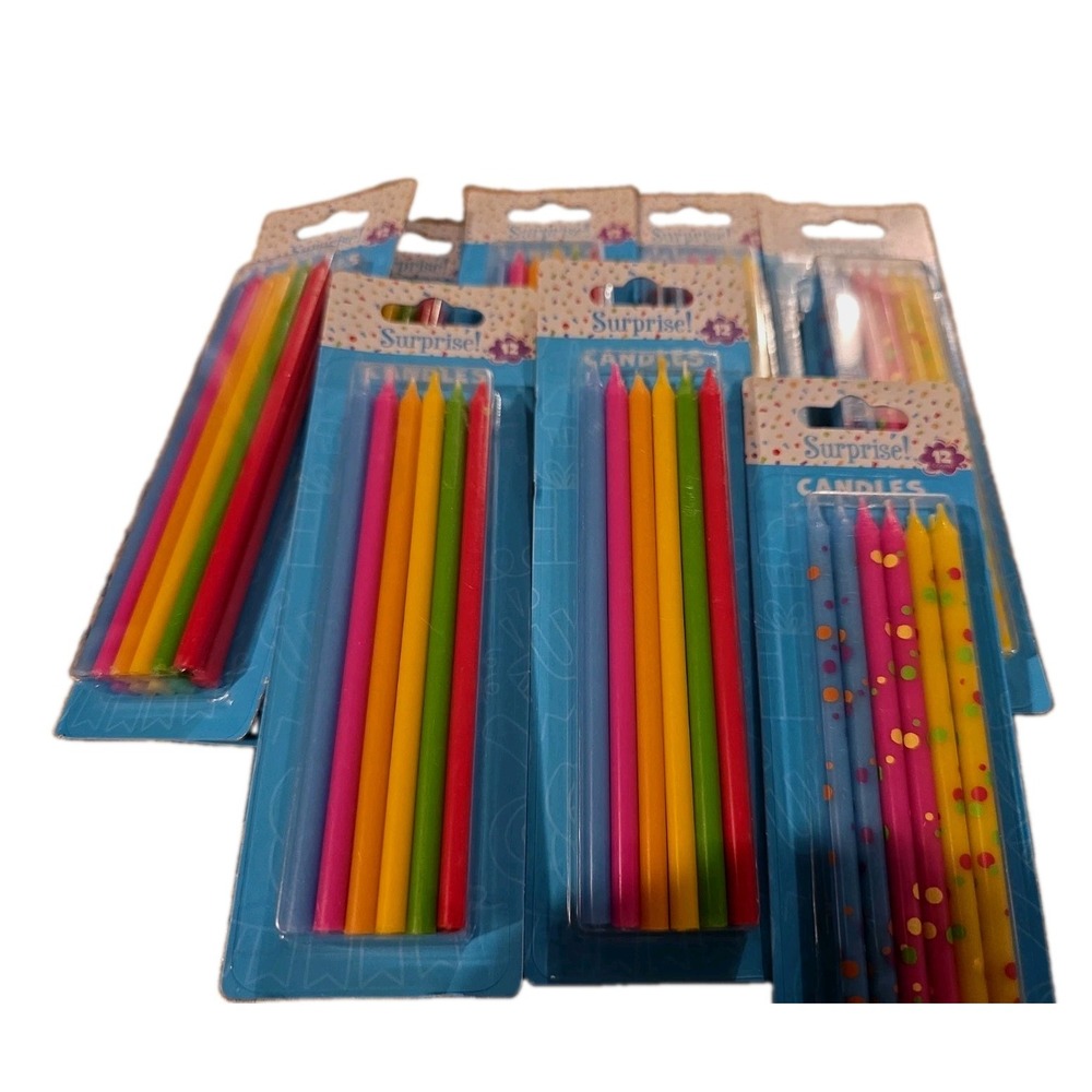 Candels Birthday SURPRISE COUNT. Variety Pack. 8 Per Each Package